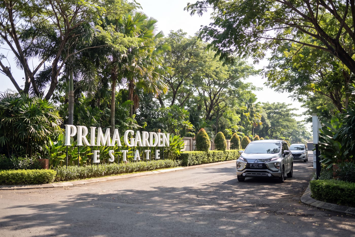 Gerbang masuk perumahan Prima Garden Estate di Kota Sidoarjo